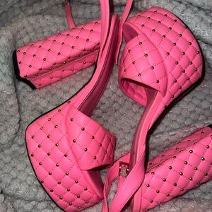 Leila Neon Pink Platform Heels